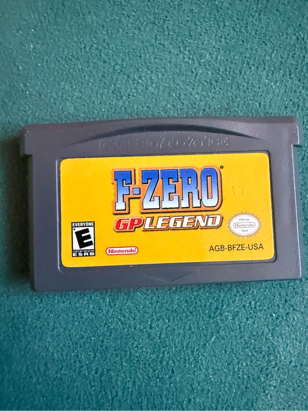 Nintendo F-Zero GP Legend GBA Cartridge - Yellow Label on Gray Shell